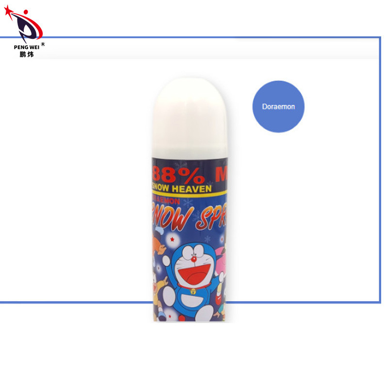 Bens multicoloridos do pulverizador artificial falsificado provisório da neve de Doraemon para a árvore