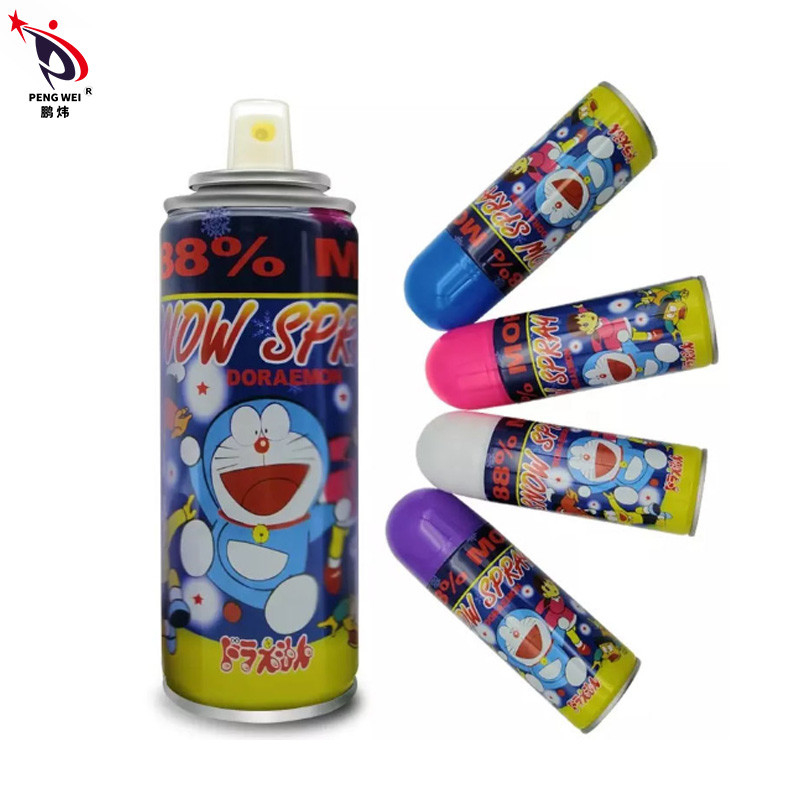 Bens multicoloridos do pulverizador artificial falsificado provisório da neve de Doraemon para a árvore