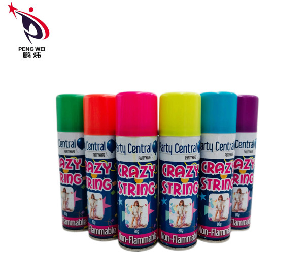 pulverizador da corda do partido do festival de 45g 50g multicolorido com tampão plástico