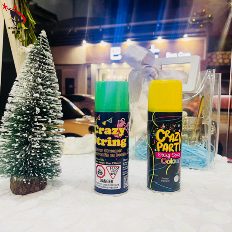 pulverizador multicolorido da corda do aniversário 250ml, pulverizador louco do partido da corda do Natal