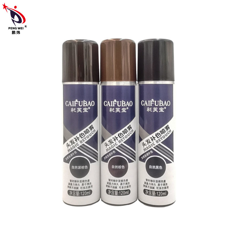 As cores do cabelo de Brown escuro do preto do ODM do OEM pulverizam o pulverizador provisório 40*140mm da cor da raiz do cabelo