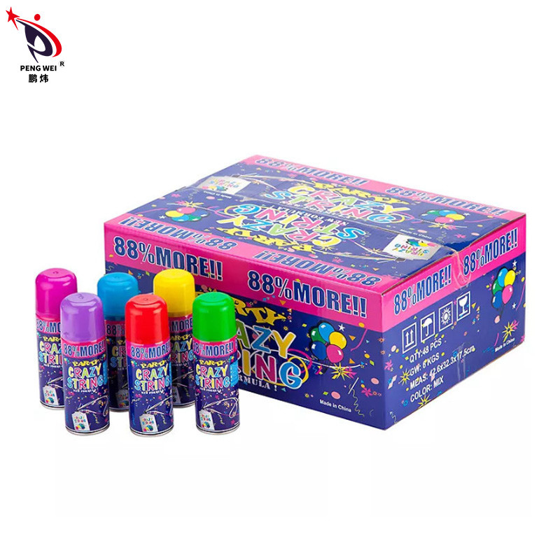 Da corda louca colorida do pulverizador da fita do Natal do ano novo tamanho customizável