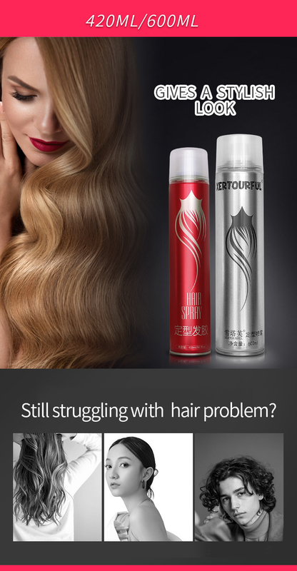 A nutrição natural da marca própria forte do preço de fábrica do pulverizador de cabelo da posse personalizou o pulverizador de cabelo do serviço