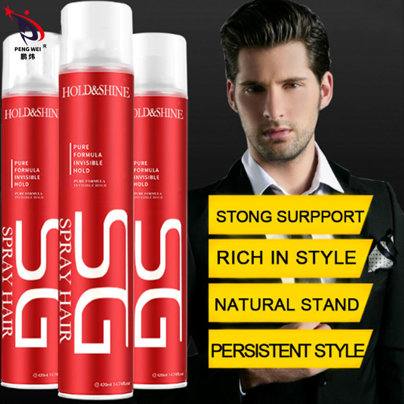 Da fragrância rápida do pulverizador de cabelo seco do salão de beleza cabelo duro que denomina o pulverizador de cabelo forte 420ml da posse