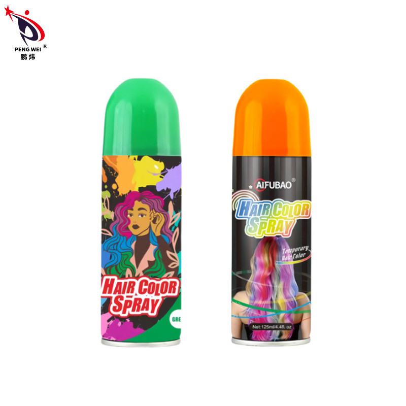 Sprays de cor para cabelo OEM 250ml lata de lata livre de toxinas Instant temporário verde