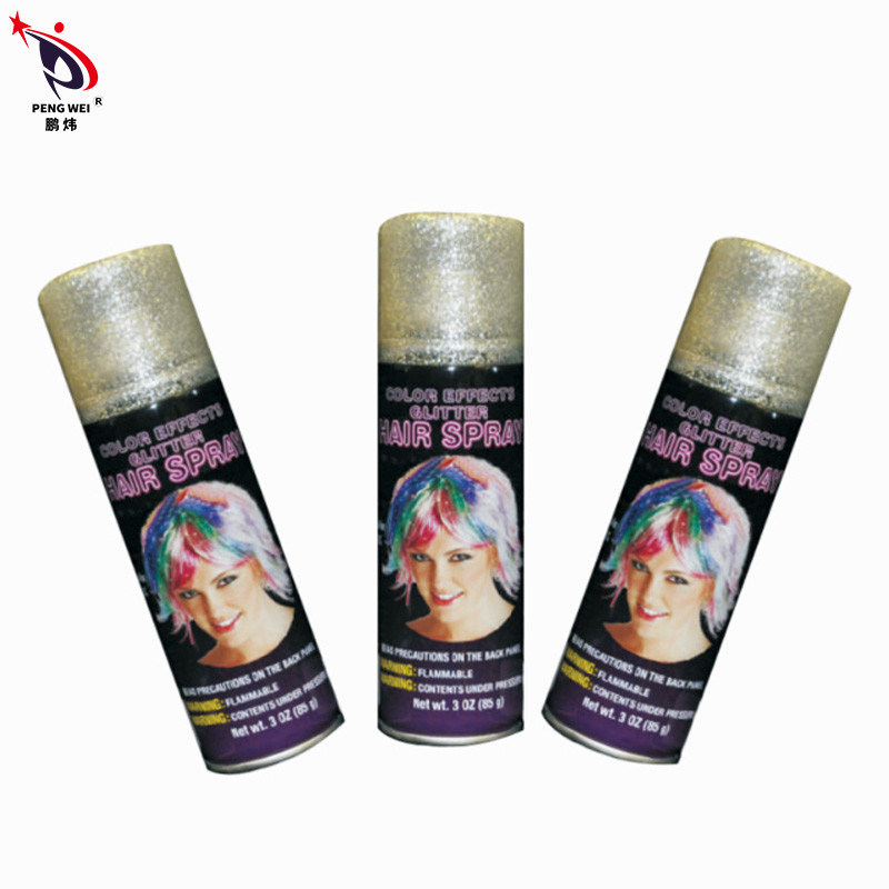 O brilho provisório multicolorido do cabelo pulveriza o propulsor lavável do gás