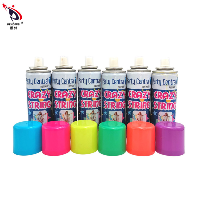 Crazy Prank Streamer de festas, corda de spray, materiais de casamento, favores, cores variadas.