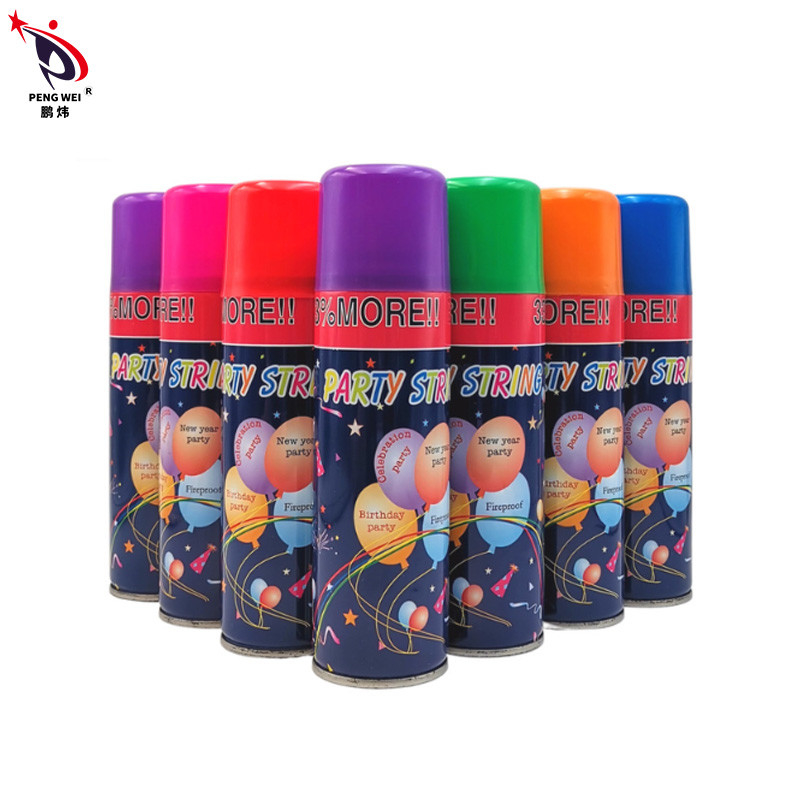 Não tóxico Silly String Spray fácil de limpar colorido Natal Halloween festa String louco