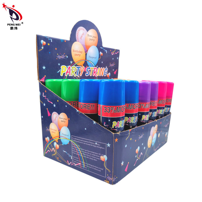 Não tóxico Silly String Spray fácil de limpar colorido Natal Halloween festa String louco