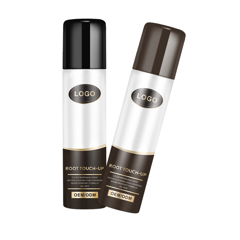 OEM sprays de cor de cabelo cor de raiz maquiagem para ocultar raízes cinzentas em segundo