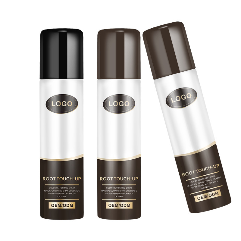 OEM sprays de cor de cabelo cor de raiz maquiagem para ocultar raízes cinzentas em segundo