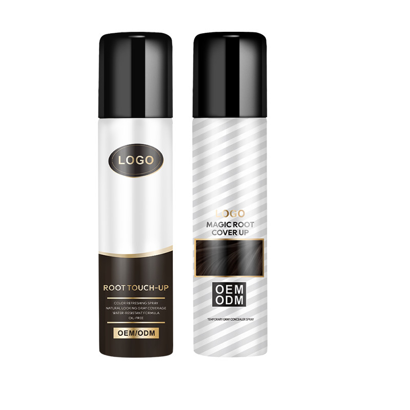 OEM sprays de cor de cabelo cor de raiz maquiagem para ocultar raízes cinzentas em segundo
