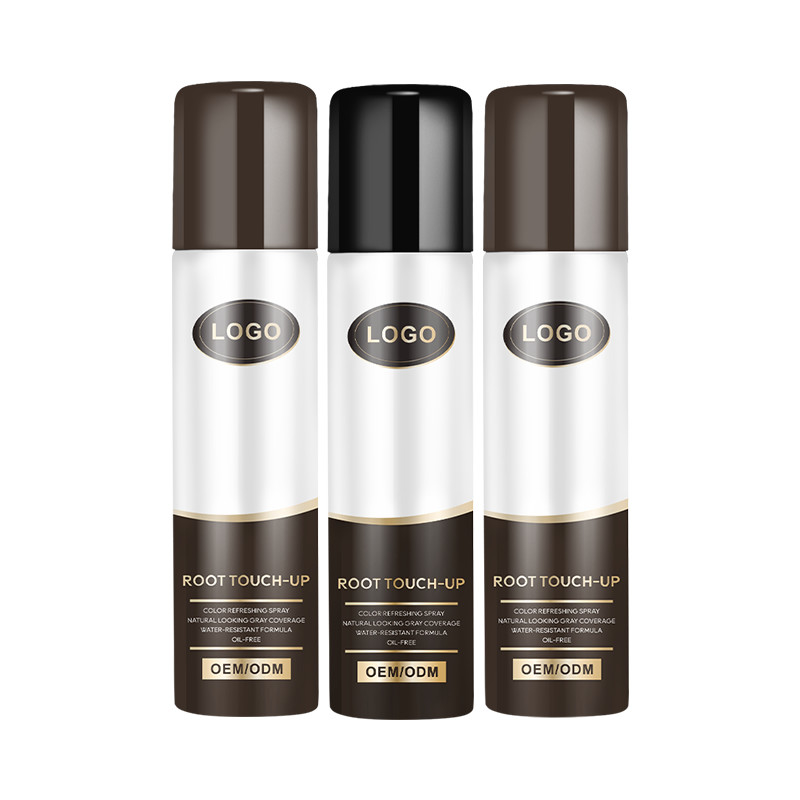 OEM sprays de cor de cabelo cor de raiz maquiagem para ocultar raízes cinzentas em segundo