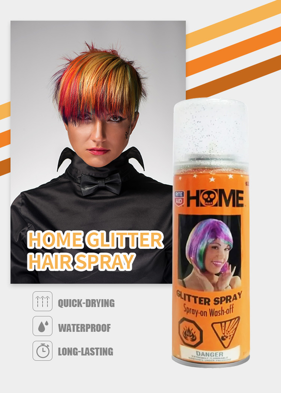 Eco-friendly Party Supply Glowing Hair Spray Instant color Lavável para olhar elegante