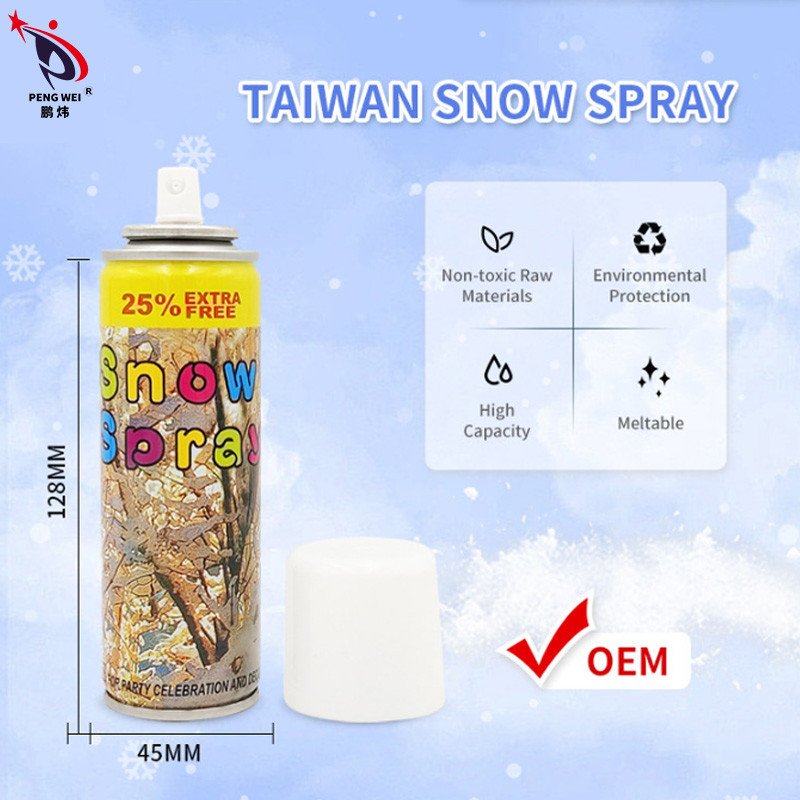 Spray de neve artificial instantâneo não tóxico, inodoro e personalizado, com duração de 3 anos